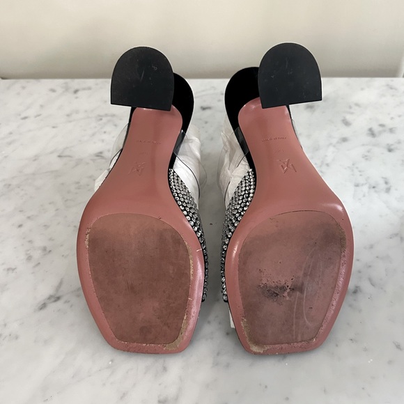 AMINA MUADDI Paloma Crystal Slipper Black Satin - Picture 11 of 16
